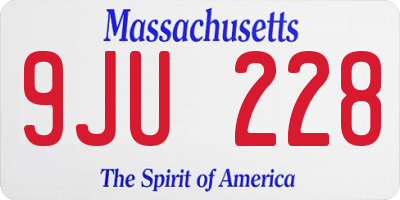 MA license plate 9JU228