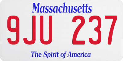 MA license plate 9JU237