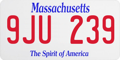 MA license plate 9JU239