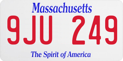 MA license plate 9JU249