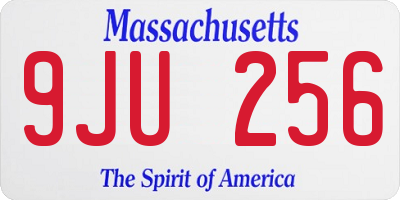 MA license plate 9JU256