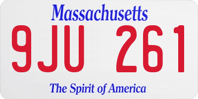 MA license plate 9JU261