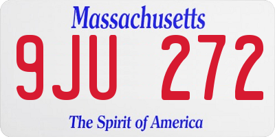 MA license plate 9JU272