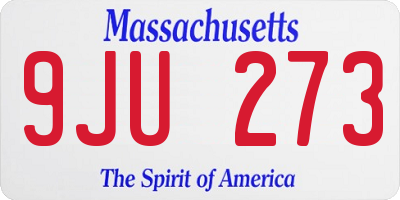 MA license plate 9JU273