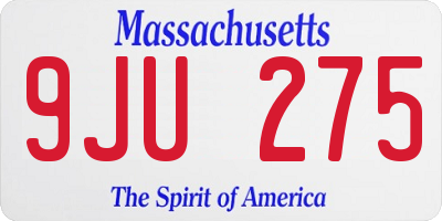 MA license plate 9JU275