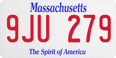 MA license plate 9JU279