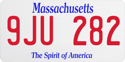 MA license plate 9JU282