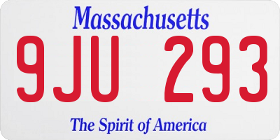 MA license plate 9JU293