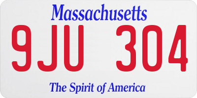 MA license plate 9JU304