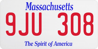 MA license plate 9JU308