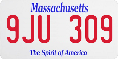MA license plate 9JU309