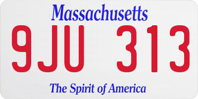 MA license plate 9JU313