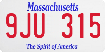 MA license plate 9JU315