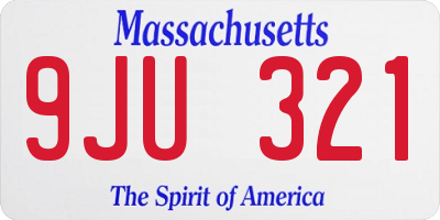 MA license plate 9JU321