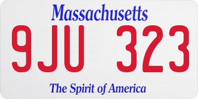 MA license plate 9JU323