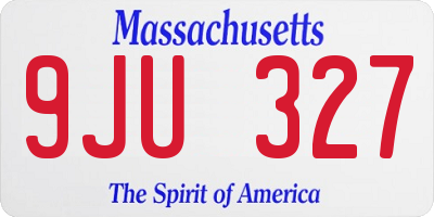MA license plate 9JU327