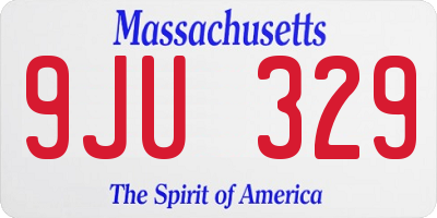 MA license plate 9JU329