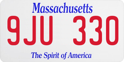 MA license plate 9JU330