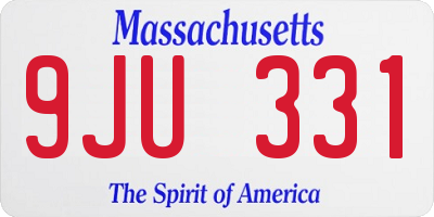MA license plate 9JU331