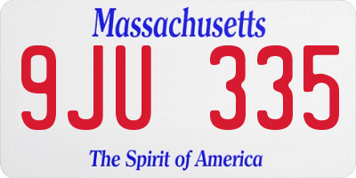 MA license plate 9JU335