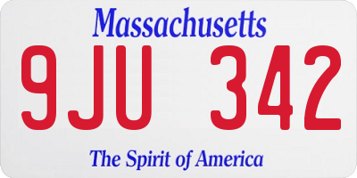 MA license plate 9JU342
