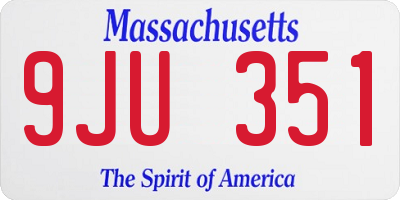 MA license plate 9JU351