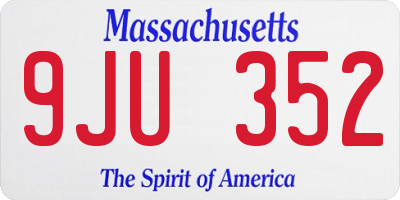 MA license plate 9JU352