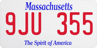 MA license plate 9JU355