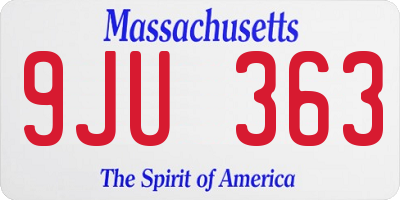 MA license plate 9JU363