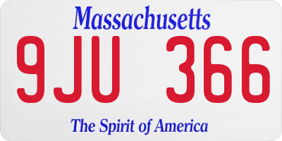 MA license plate 9JU366