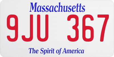MA license plate 9JU367