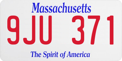 MA license plate 9JU371