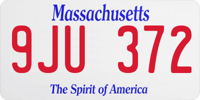MA license plate 9JU372