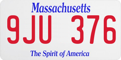 MA license plate 9JU376
