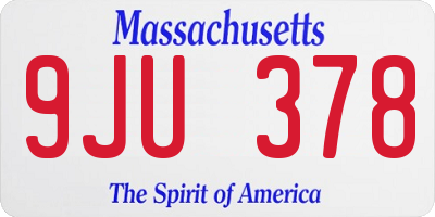 MA license plate 9JU378