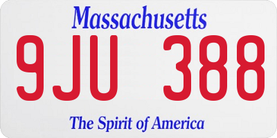 MA license plate 9JU388