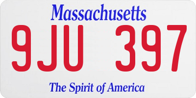 MA license plate 9JU397