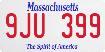 MA license plate 9JU399