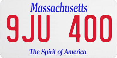 MA license plate 9JU400