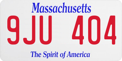 MA license plate 9JU404