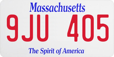 MA license plate 9JU405