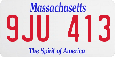 MA license plate 9JU413