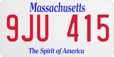MA license plate 9JU415