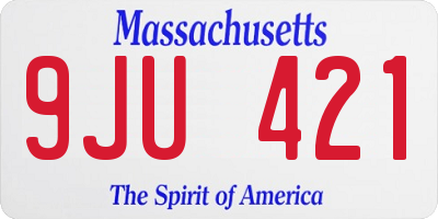 MA license plate 9JU421
