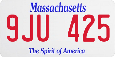 MA license plate 9JU425