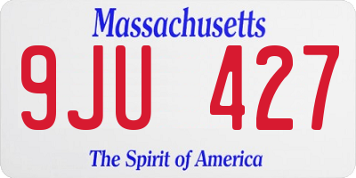 MA license plate 9JU427