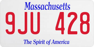 MA license plate 9JU428