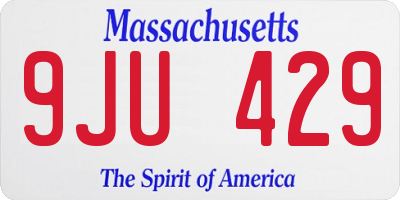 MA license plate 9JU429