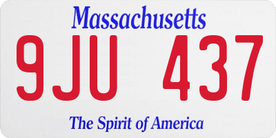 MA license plate 9JU437