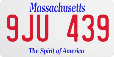 MA license plate 9JU439